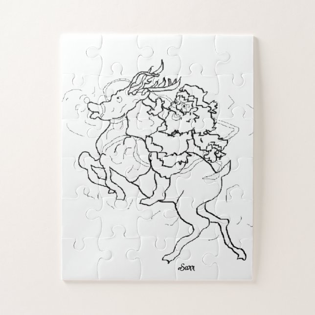 Puzzle : Santa & Rudolph (Vertical)