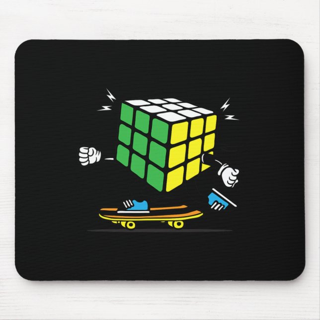Puzzle Sciences Cube Skateboard Kawaii Skater Funn Mouse Mat (Front)