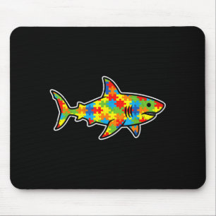 Puzzle Shark Neurodiversity Autism Awareness Funny Mouse Mat
