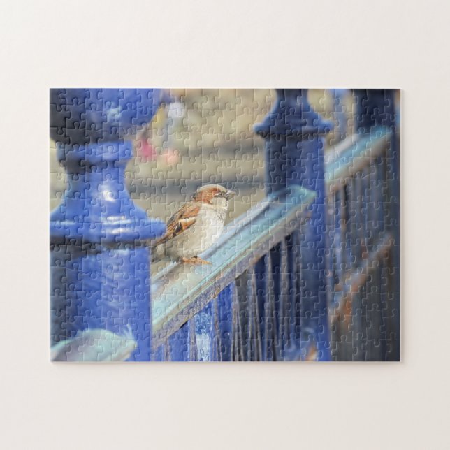 Puzzle - Sparrow on Iron Railing (Horizontal)