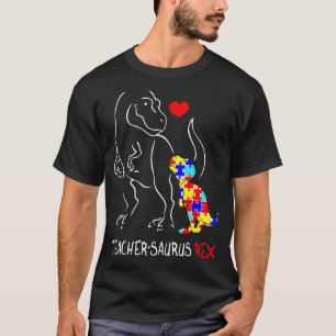 puzzle sped autism teacher saurus rex dinosaur T-Shirt