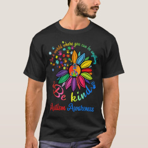 Puzzle Sunflower Be Kind Autism Awareness Mom Supp T-Shirt