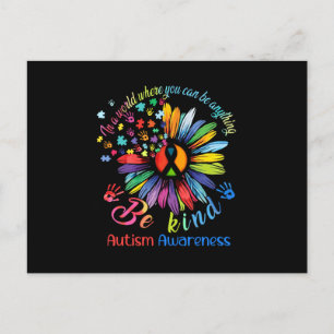 Puzzle Sunflower Be Kind Autism Awareness Support Postcard