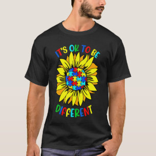 Puzzle Sunflower Be Kind Autism Awareness T-Shirt