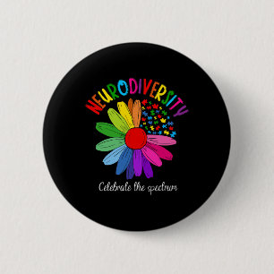 Puzzle Sunflower Embrace Neurodiversity Spectrum A 6 Cm Round Badge