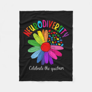 Puzzle Sunflower Embrace Neurodiversity Spectrum A Fleece Blanket