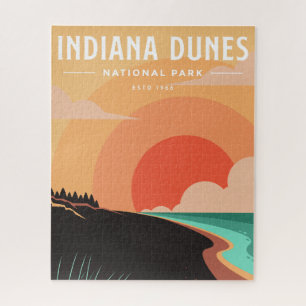 PUZZLE: Vintage Indiana Dunes National Park City Jigsaw Puzzle