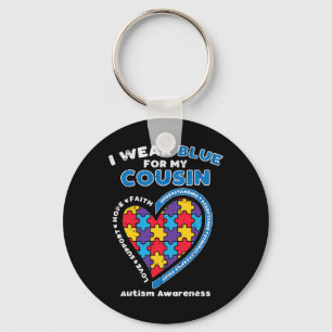 Puzzle Wear Blue For My Cousin Autism Awareness Fa Key Ring