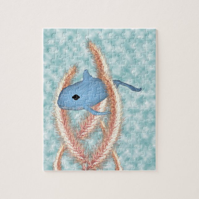 Puzzle - Whale Swimming through Grass (Vertical)