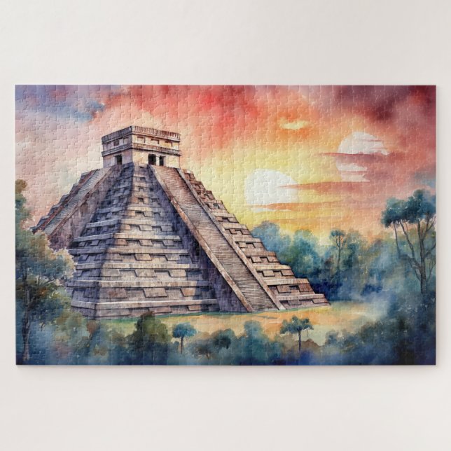 Puzzle with Chichen Itza, Mexico. (Horizontal)