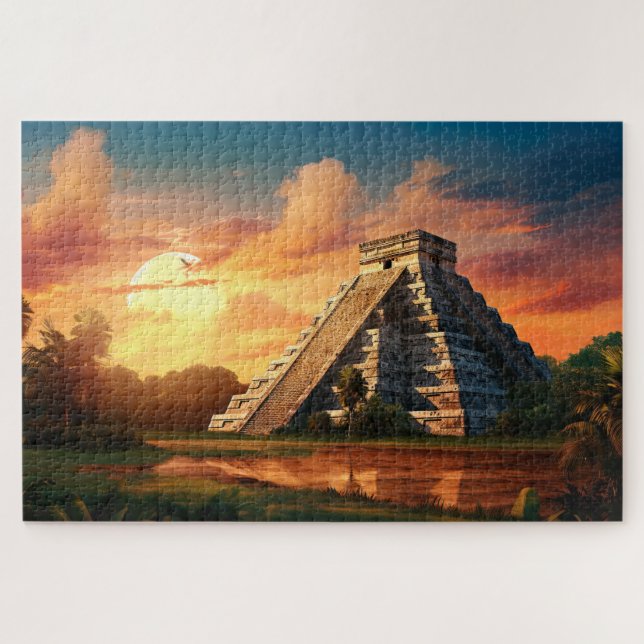 Puzzle with Chichen Itza, Mexico. (Horizontal)