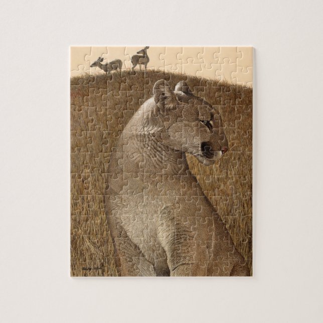 Puzzle with Cougar & Mule Deer "NATURAL ORDER (Vertical)