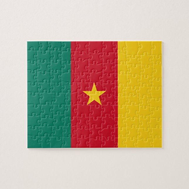 Puzzle with Flag of Cameroon (Horizontal)