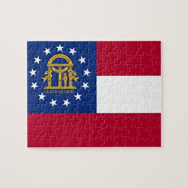 Puzzle with Flag of Georgia State (Horizontal)