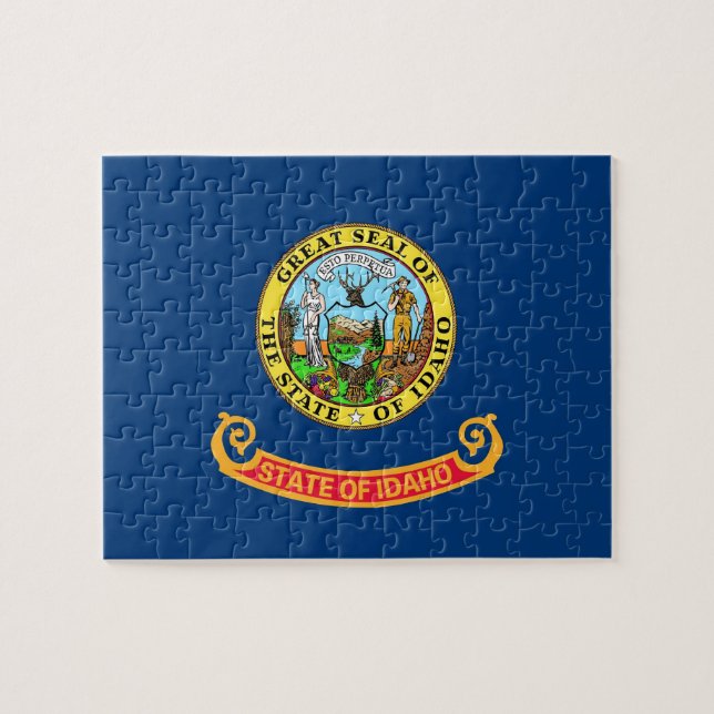 Puzzle with Flag of Idaho State (Horizontal)