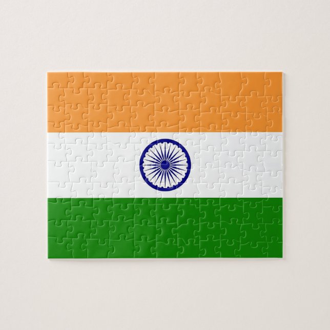 Puzzle with Flag of India (Horizontal)