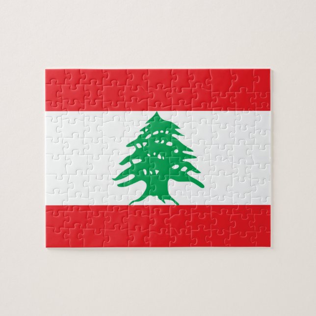 Puzzle with Flag of Lebanon (Horizontal)