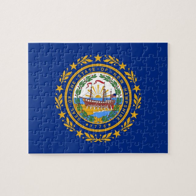 Puzzle with Flag of New Hampshire State (Horizontal)