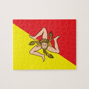Puzzle with Flag of Sicily, Italy