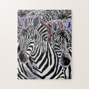 Puzzle with Zebras Hug - Painting
