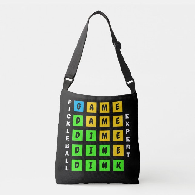 Puzzle WORD GAME DINK Pickleball Crossbody Bag (Front)