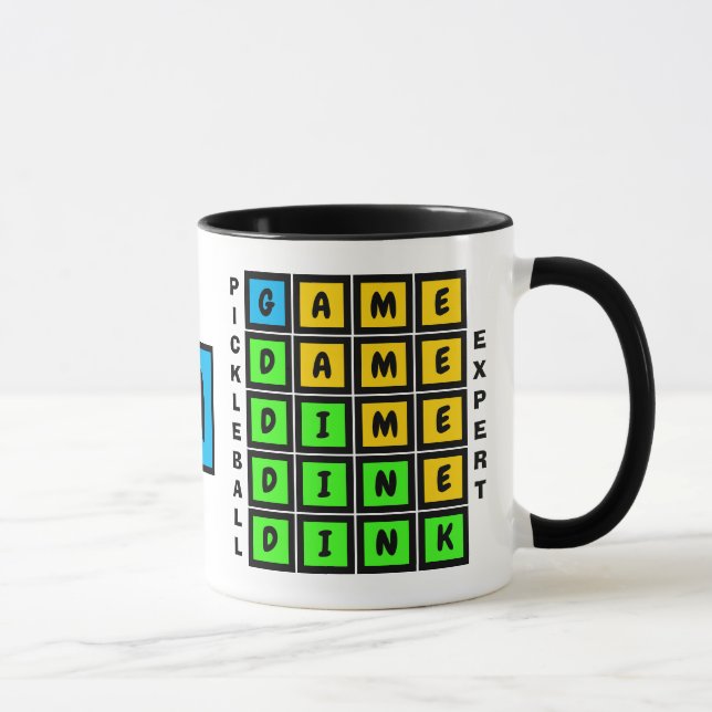 Puzzle WORD GAME DINK Pickleball MONOGRAM Mug (Right)