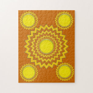 Puzzle - zig zag circles with yellow globes