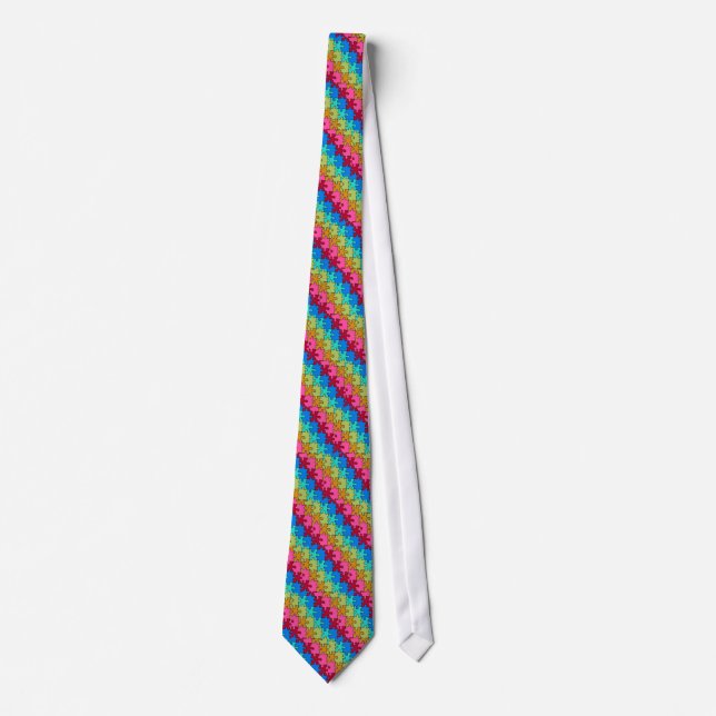 Puzzled By Autism - Autism Awareness Tie (Front)