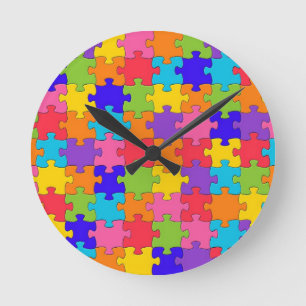 Puzzled Collection Round Clock