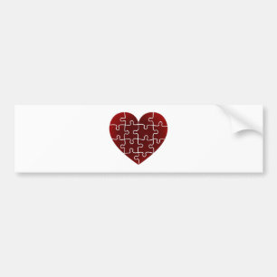 Puzzled Hearts Bumper Sticker