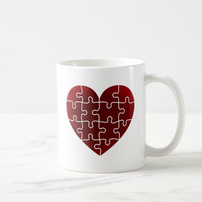 Puzzled Hearts Coffee Mug (Right)