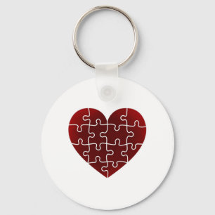 Puzzled Hearts Key Ring