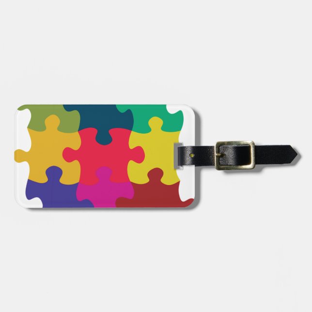 Puzzled Luggage Tag (Front Horizontal)
