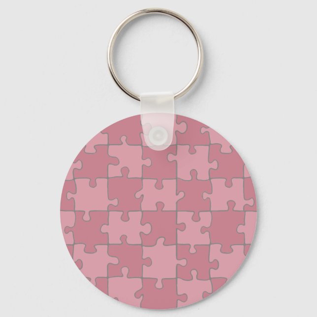 Puzzled Pink Key Ring (Front)