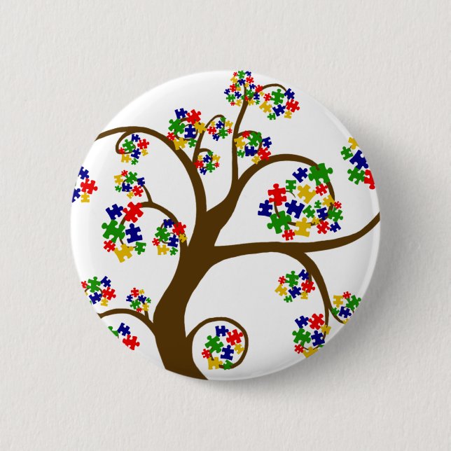 Puzzled Tree of Life 6 Cm Round Badge (Front)