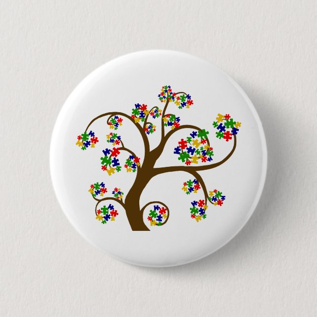 Puzzled Tree of Life 6 Cm Round Badge (Front)