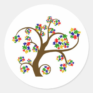 Puzzled Tree of Life Classic Round Sticker