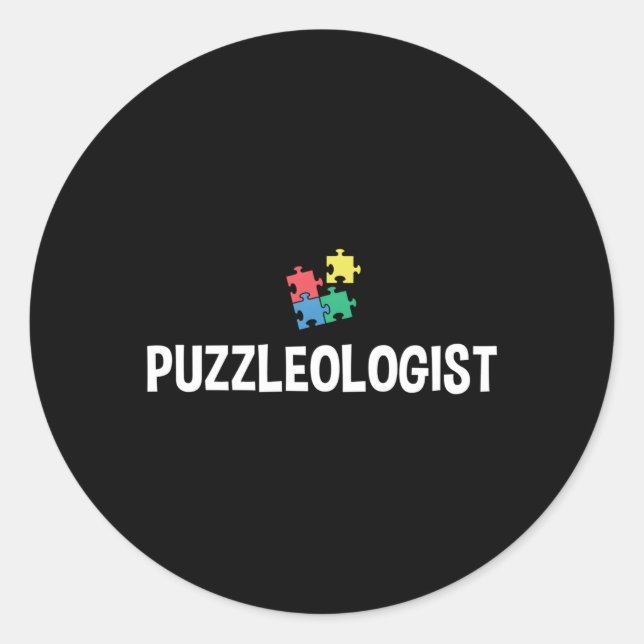 Puzzleologist Puzzle Puzzle Collector Jigsaw Puzzl Classic Round Sticker (Front)