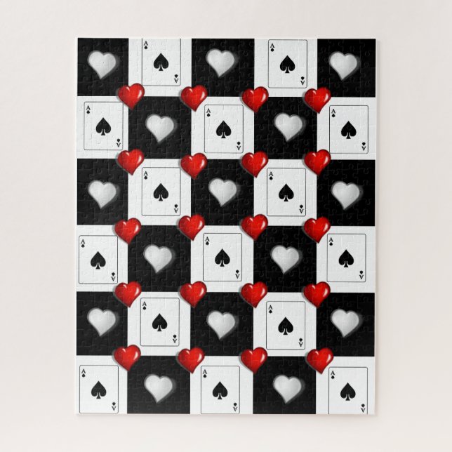 Puzzles Ace Spades, Playing Cards, Hearts (Vertical)