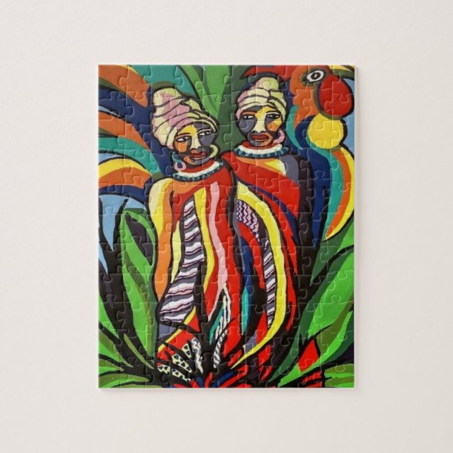 Puzzles African Women Parrot (Vertical)
