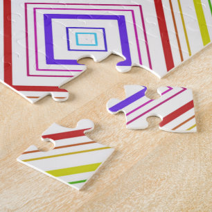 Puzzles Assorted Colours Yellow & White Stripe