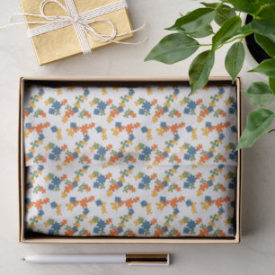 Puzzles - Autumn Colour Outline White Background Tissue Paper