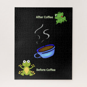 Puzzles Before After Coffee Frogs