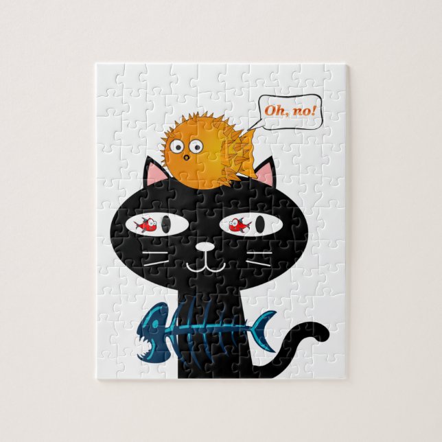 Puzzles Black Cat Fish (Vertical)