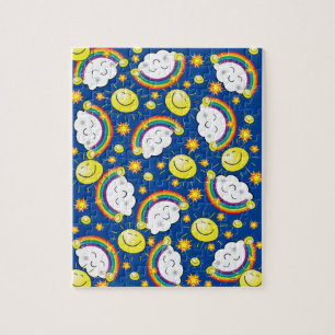 Puzzles Blue Rainbow Sun Clouds Stars