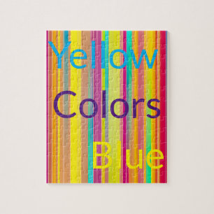 Puzzles Blue Yellow Colours Bright Stripe