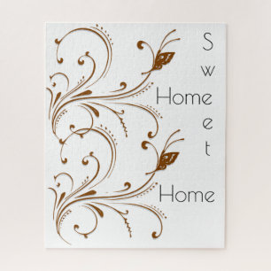 Puzzles Brown Floral Home Sweet Home
