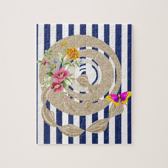 Puzzles Butterfly Floral Stripe (Vertical)