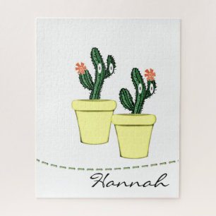 Puzzles Cactus Yellow Pots Floral 