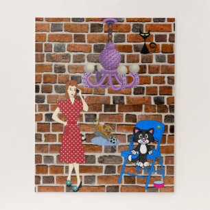 Puzzles Cat Woman Brick